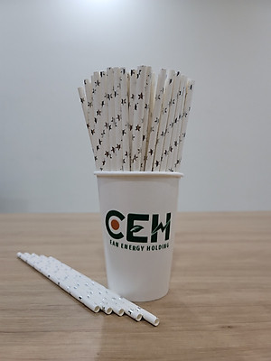 Túi 500 ống hút giấy 6x197mm hình ngôi sao dành cho cà phê, nước ngọt