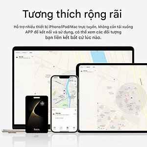 Thiết bị định vị Hoco E92 tích hợp pin, có thể sạc lại bằng sạc không dây, chống nước IP68, dạng thẻ siêu mỏng, định vị toàn cầu chống thất lạc - Hàng chính hãng