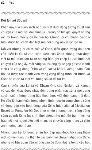 Sách OSHO Yêu - Being In Love - Yêu Trong Tỉnh Thức