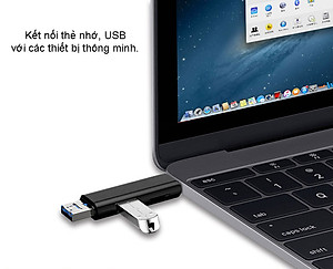 Đầu cắm OTG xịn giúp điện thoại Android đọc thẻ nhớ TF, USB, Type C  - Hàng chính hãng / Hàng nhập khẩu