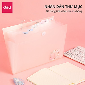 Cặp Túi Đựng Tài Liệu A4 Deli File Đựng Tài Liệu Hồ Sơ 8 Ngăn Túi Hồ Sơ Văn Phòng File Lưu Trữ Đa Năng Nhiều Màu Pastel