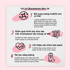 Viên Uống Bổ Tim Hỗ Trợ Sức Khỏe Blackmores CoQ10 150mg Lọ 30 Viên
