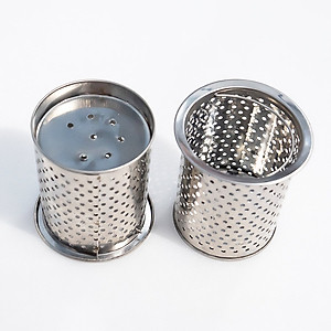 Bộ 2 giỏ lọc rác, nắp đậy giỏ lọc rác Inox dùng cho chậu rửa chén bát Inox