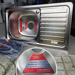 Bộ Chậu Rửa Bát Inox TÂN Á ĐẠI THÀNH Có Chân Và Vòi - Chậu Chính hãng loại 1 hộc có bàn và 2 hộc đôi