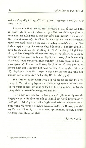 GIÁO TRÌNH TƯ DUY PHÁP LÝ - PGS. TS. Nguyễn Minh Tuấn, PGS. TS. Nguyễn Hoàng Anh (Đồng chủ biên) - Tái bản - (bìa mềm)