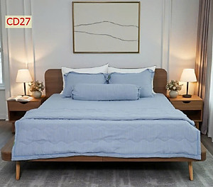 Bộ Ga 4 món Cotton Đũi Tatana mền mịn, thoáng mát  Mẫu ngẫu nhiên ( chọn mẫu ib shop )