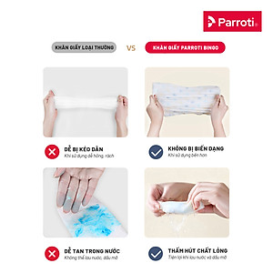 Khăn giấy cuộn đa năng, lau bếp, lau kính, chén bát, lau tay (50 khăn/cuộn, 25cm x25cm) - Parroti Bingo NG01