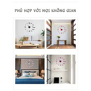 Đồng Hồ Dán Tường 3D Trang Trí Decor Dễ Lắp Đặt - Phong Cách Châu Âu Độc Đáo - Hàng Loại 1