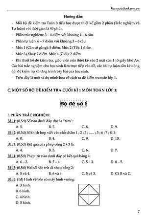 Sách Bộ Đề Kiểm Tra Đánh Giá Năng Lực Học Sinh Lớp 1