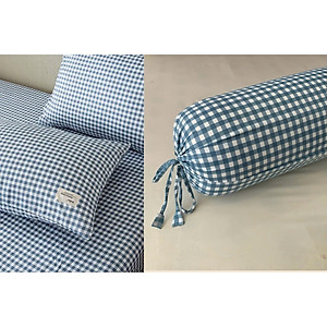 Vỏ gối ôm, vỏ gối nằm cotton tici kẻ LIDACO vải trơn kích thước tiêu chuẩn