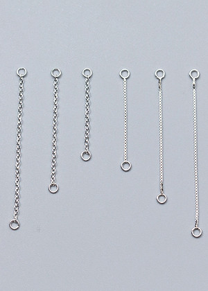 Combo 6 cái charm bạc dây xích trang trí 1 - Ngọc Quý Gemstones