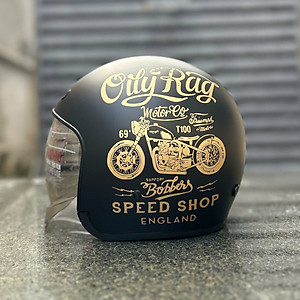 Nón bảo hiểm 3/4 ROYAL M139 có kính âm V5 ĐEN