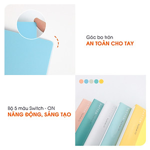 Bìa Còng O2 Switch ON AO+, Nhựa PP/ A4, 2 Nhẫn O (2.6cm/ 3.2cm)