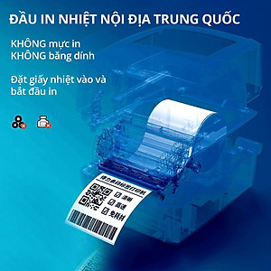 Máy in nhiệt Deli DL-750W in đơn hàng, tem mã vạch, hóa đơn, livestream, dùng giấy in nhiệt tự dán - Hàng chính hãng