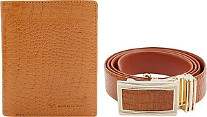 Bộ Ví & Thắt Lưng Nam Vân Cá Sấu Huy Hoàng HT2119-HT4113 (23 x 11,5 cm) - Da Bò