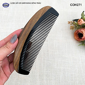 Lược Gỗ Thơm Ghép Răng Sừng Đen Cao Cấp HAHANCO (Đủ Mẫu) Kiểu Dáng Châu Âu- COH271