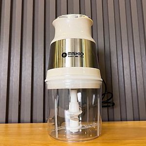 Máy Xay Mini Mishio MK389 - Dung Tích 0.8L, Xay Đồ Ăn Dặm, Gia Vị, Đồ Khô, Công Suất 250W Mạnh Mẽ - Hàng chính hãng