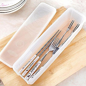 Hộp nhựa đựng & bảo quản đũa thìa, mỳ ống Sanada Seiko 1.3L nắp kín - nội địa Nhật Bản