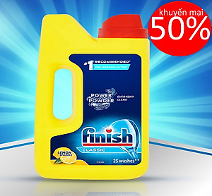 Bột rửa bát Finish Classic 2.5kg - Bột rửa bát finish power powder dùng cho máy rửa bát chén ly 1kg, 2,5kg