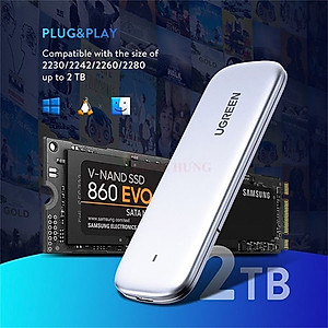 Hộp đựng ổ cứng Ugreen M.2 Portable Hard Drive Enclosure CM238 - Hàng chính hãng