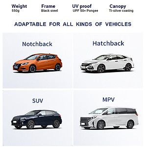 Ô che nắng, chắn tia UV kính lái ô tô đa năng - Chất liệu: (vải dù) keo bạc titan - Kích thước: 80x145cm