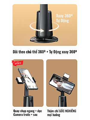 Chân kẹp AI theo dõi chủ thể cho điện thoại để livestream, quay Video HighTechGate A200, hàng chính hãng