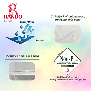 Áo Mưa Rando Trong Suốt 1 Đầu Có Kính Khẩu Trang 