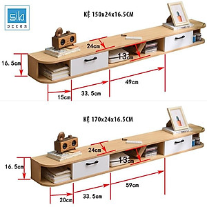 Kệ Trang Trí Tivi Phòng Khách, Phòng Ngủ Hiện Đại Màu Gỗ Sồi Kết Hợp Trắng SIB Decor TV161