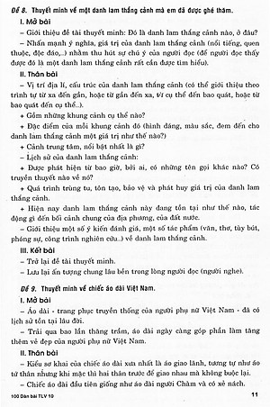 Sách 100 Dàn Bài Chi Tiết Làm Văn Lớp 10