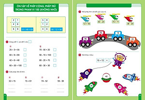Combo Rèn kĩ năng tính nhanh, tính nhẩm + Rèn kĩ năng Cộng trừ trong phạm vi 100 (không nhớ và có nhớ) - Bí quyết học giỏi toán cho trẻ 6-7 tuổi 