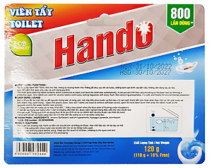 Vỉ 2 viên tẩy và làm thơm toilet Hando