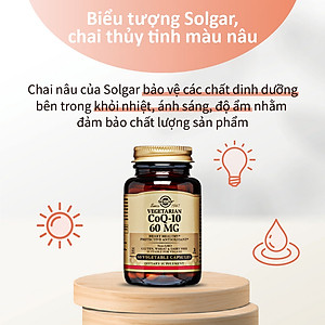 NHẬP KHẨU USA CHÍNH HÃNG - Viên uống điều hòa huyết áp, giảm nguy cơ tai biến, giảm cholesterol trong máu Solgar Vegetarian CoQ-10 60 mg