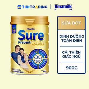 Sữa bột cho người lớn tuổi Vinamilk Sure Prevent 900g (Hộp thiếc) - bổ sung dinh dưỡng và tăng cường sức khỏe