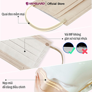 Hộp Khẩu Trang Y Tế ANYGUARD SENSE MAKE UP BASE Lọc 99% Vi Khuẩn, Màu Sắc Trendy, An Toàn Da Nhạy Cảm Dành Cho Người Lớn (Hộp 30 Chiếc Hồng Cam Đất)