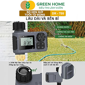 Bộ Hẹn Giờ Tưới Nước Tự Động Greenhome, Tropical TPC-T05, Chế Độ Tưới Thông Minh, Tiết Kiệm Nước