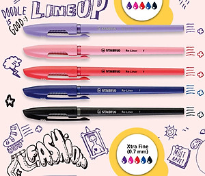 Bộ 3 Bút bi nắp STABILO Re-Liner F 0.7mm (BP868F-C3)