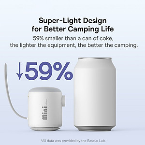 Máy Bơm Hơi – Hút Chân Không Mini Cầm Tay Baseus PocketGo Portable Air Pump 230L/min Pin 1600mah Tích Hợp Đèn - Hàng Chính Hãng
