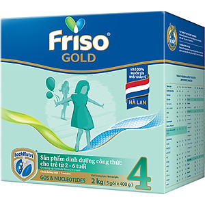 Sữa Bột Frisolac Gold 4 Hộp Giấy 2KG cho bé từ 2-6 tuổi