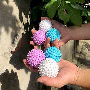 COMBO 3 Bóng Giặt Silicon Cầu Gai Chống Nhăn Quần Áo Quả Banh To 5.5CM Hamart Giặt Sạch Vượt Trội