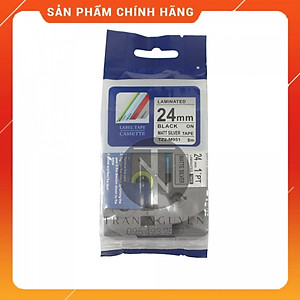 [Combo 3 hộp] Nhãn In đa lớp Tz2-m951 - Đen nền bạc 24mm x 8m - Hàng nhập khẩu