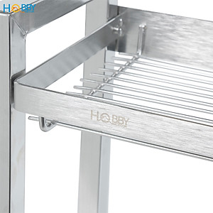 Kệ đựng gia vị nhà bếp 2 tầng Inox 304 đa năng Hobby home decor GV2TN