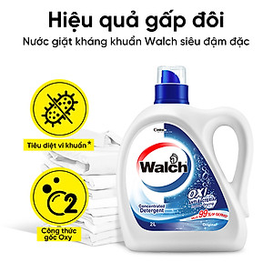 Nước giặt Walch đậm đặc siêu tiết kiệm, kháng khuẩn, khử mùi, tiêu diệt mạt bụi 99%, thích hợp cửa trên và cửa trước(Chai 3 Lít)