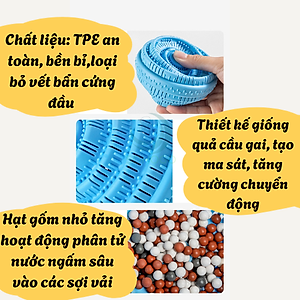 Bộ 2 Bóng Giặt Cầu Gai 11Cm Hỗ Trợ Giặt Đồ Siêu Sạch Chống Nhăn Quần Áo Bóng giặt quần áo, Banh giặt quần áo chống nhăn cỡ lớn 11cm khử khuẩn mùi ẩm mốc
