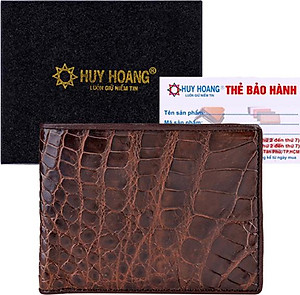 Ví Nam Da Cá Sấu Huy Hoàng HT2245 (12.5 x 10 cm) - Nâu Đỏ