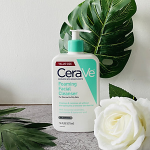 Sữa Rửa Mặt Dịu Nhẹ Cho Da Thường Đến Da Dầu Cerave Foaming Facial Cleanser 355ml - 473ml Hàng Nhập Mỹ