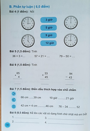 Bộ sách Luyện tập Toán 1, Tập một, hai (Theo hướng phát triển năng lực - Hỗ trợ học buổi 2