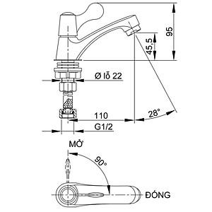 Vòi Lavabo Nước Lạnh Đồng Thau Mạ Crome LUXTA Nhiều Mẫu - Chất liệu Cao cấp chống gỉ sét