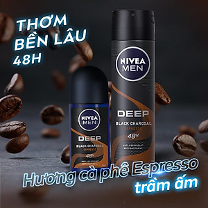 Lăn Ngăn Mùi NIVEA MEN Deep Than Đen Hương Espresso (50 ml) - 85366