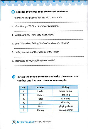 Sách Từ Vựng Tiếng Anh Theo Chủ Đề Lớp 4