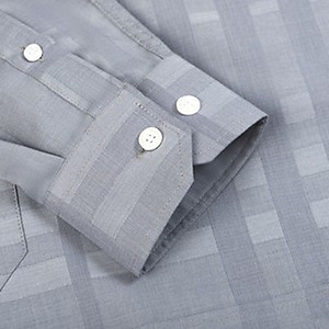 Áo Sơ Mi Nam Công Sở Trung Niên Thương Hiệu Anton Dài Tay Màu Xám Ghi Họa Tiết Kẻ Caro Chìm – AT202